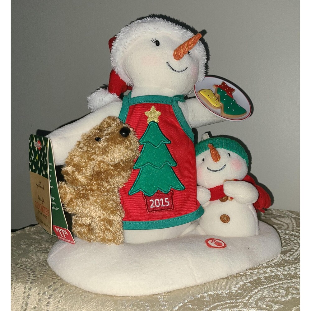 NEW Hallmark 2015 Christmas Time for COOKIES Animated Plush JINGLE Pals Snowman